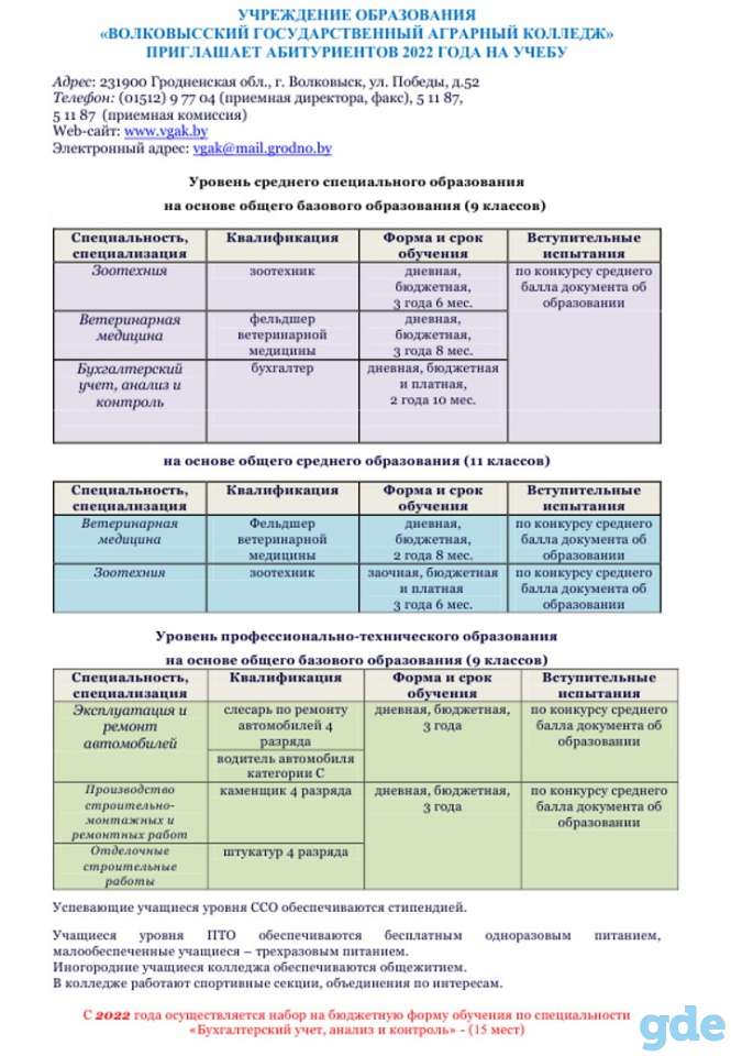 ВГАК приглашает абитуриентов на 2022, фотография 1