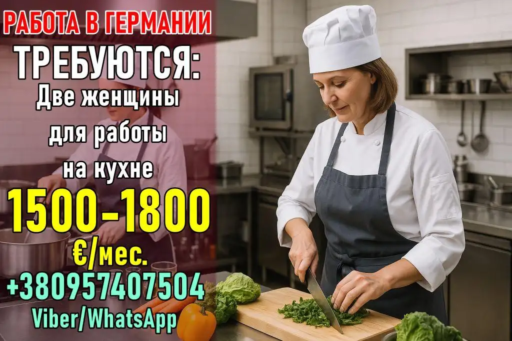 Работа в Германии на кухне для жeнщин, фотография 1