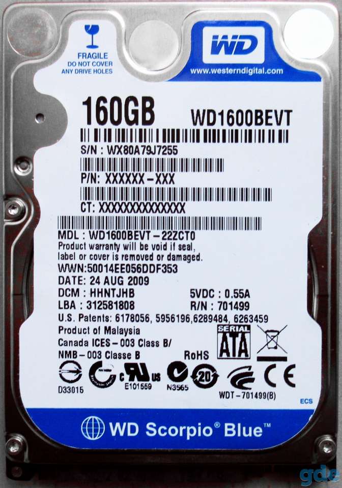 Жесткий диск для ноутбука 160 Gb, фотография 2