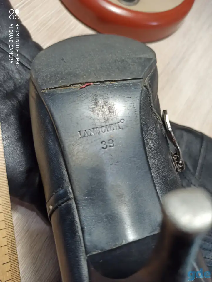 Сапоги дамские LANBONNI натуральная кожа, зимние, чёрного цвета, размер 39., фотография 7