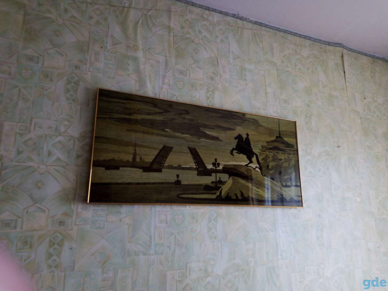 Панно Ленинград белые ночи дерево мозаика, фотография 2