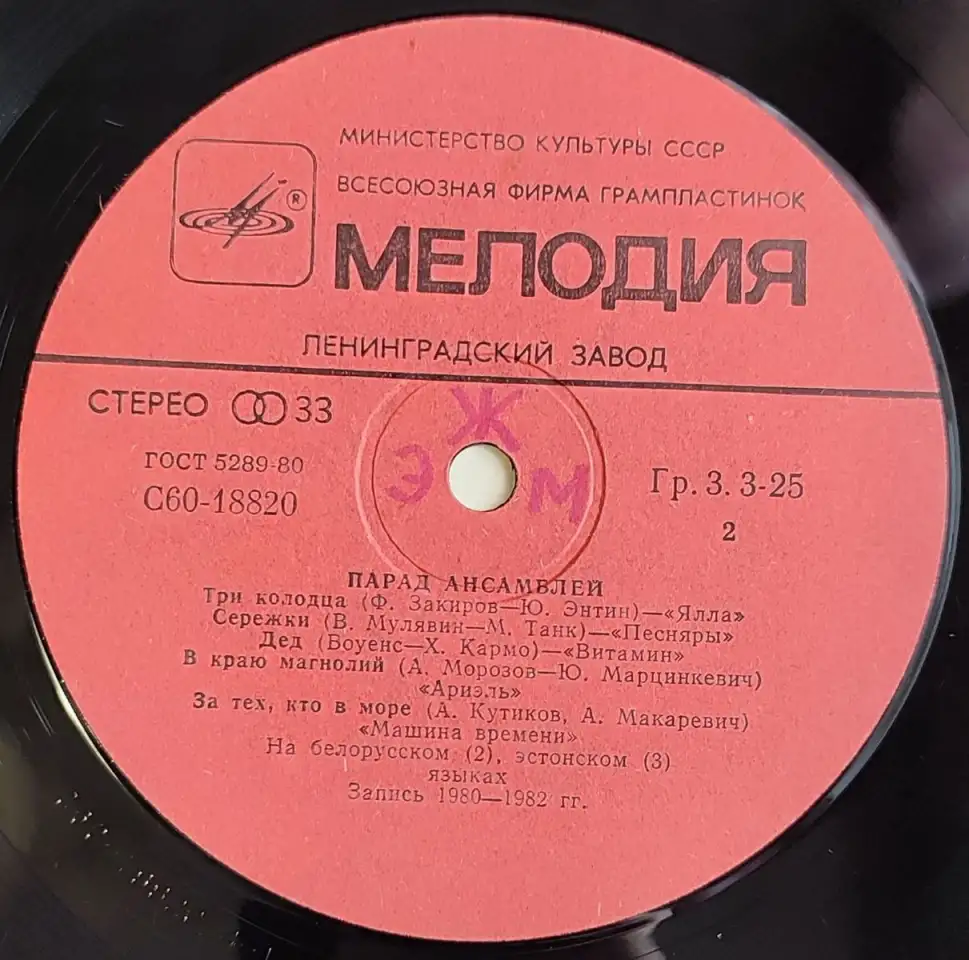 Грампластинка Эстрада - Парад ансамблей (1981), фотография 6