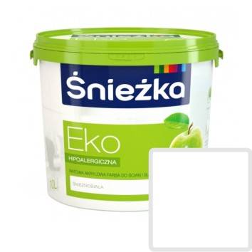 Краска акриловая Sniezka Eko белая 10 л, фотография 1