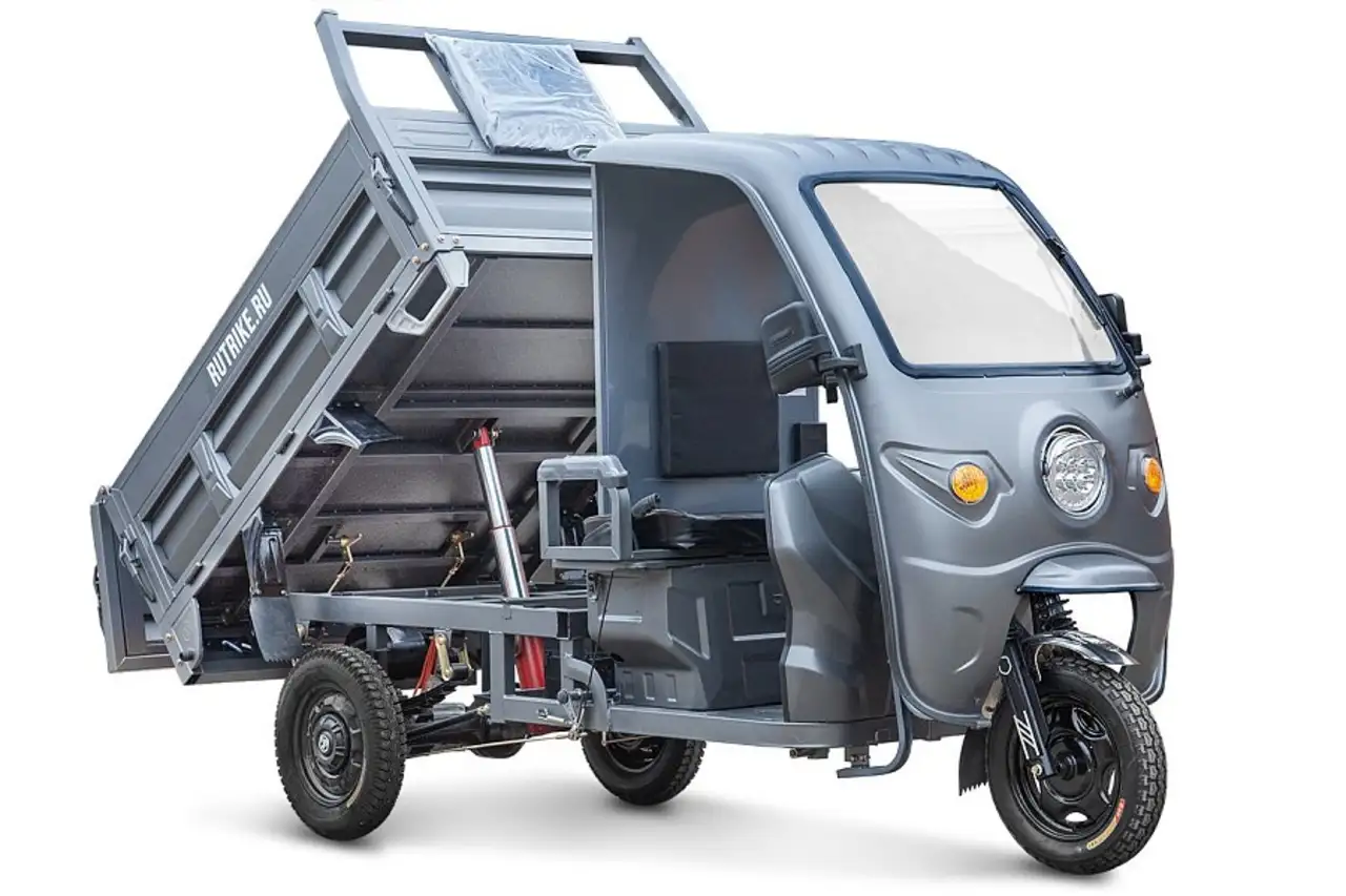 Грузовой электрический трицикл rutrike d5 кабина гидравлика 1500 72v1500w, фотография 1