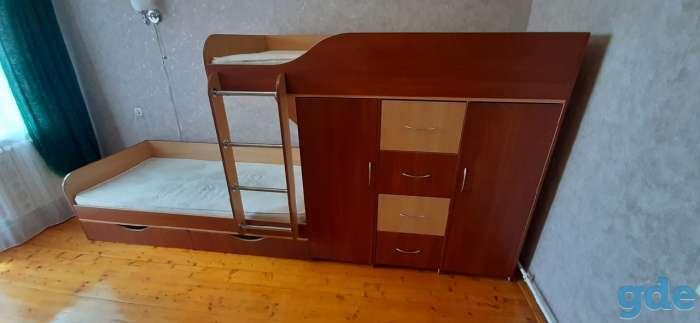Продам двухъярусную кровать со встроенным шкафом, фотография 4