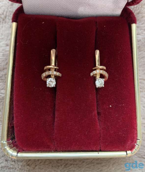 Продам золотые серьги с бриллиантами, фотография 6