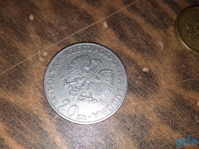 продам монету,20 злотого 1976г, фотография 1