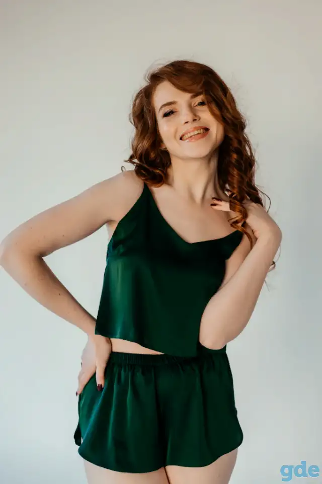 Шелковая женская пижама, майка и шортики, фотография 8