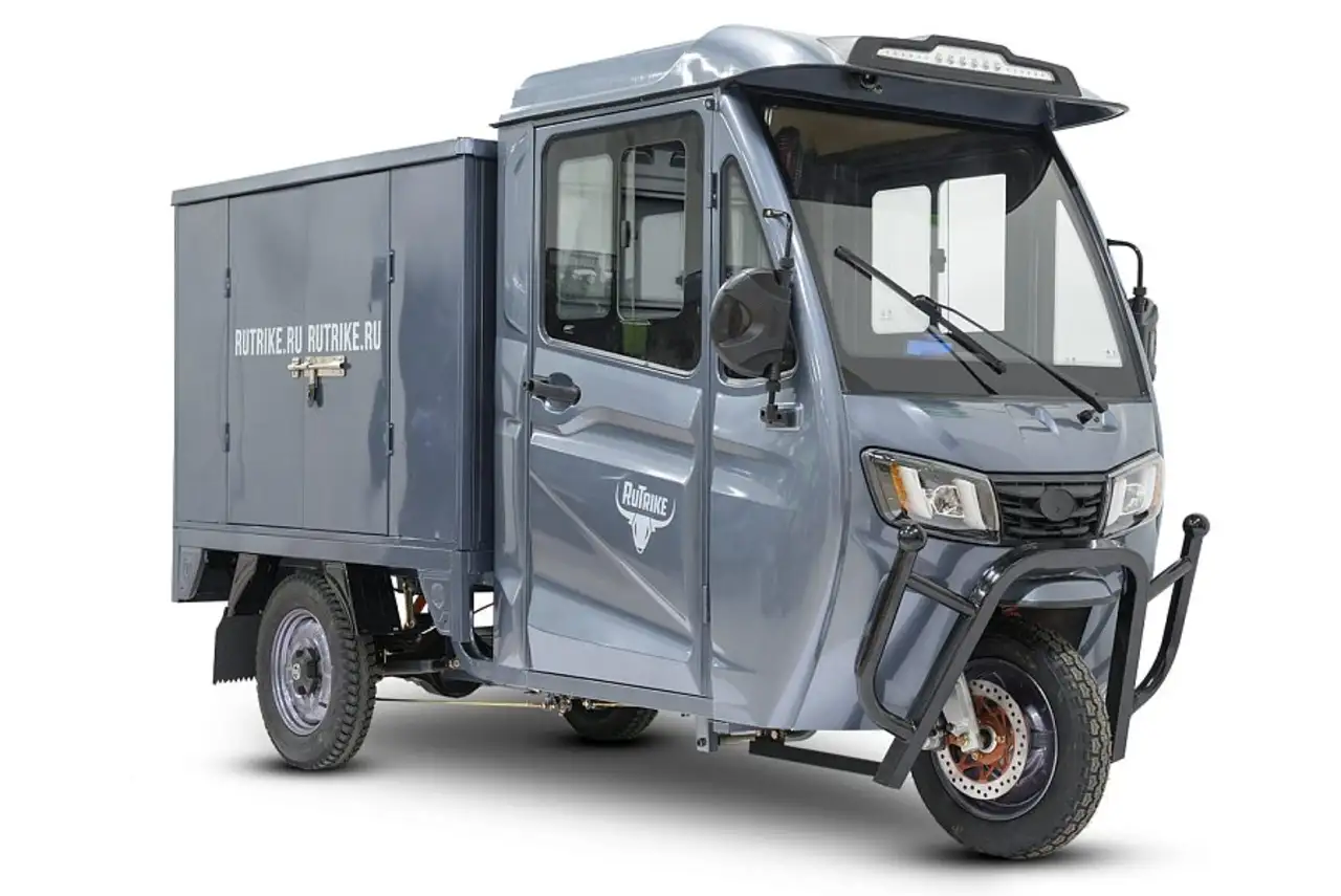 Грузовой электротрицикл rutrike карго кабина дуал next 72v 2000w, фотография 1