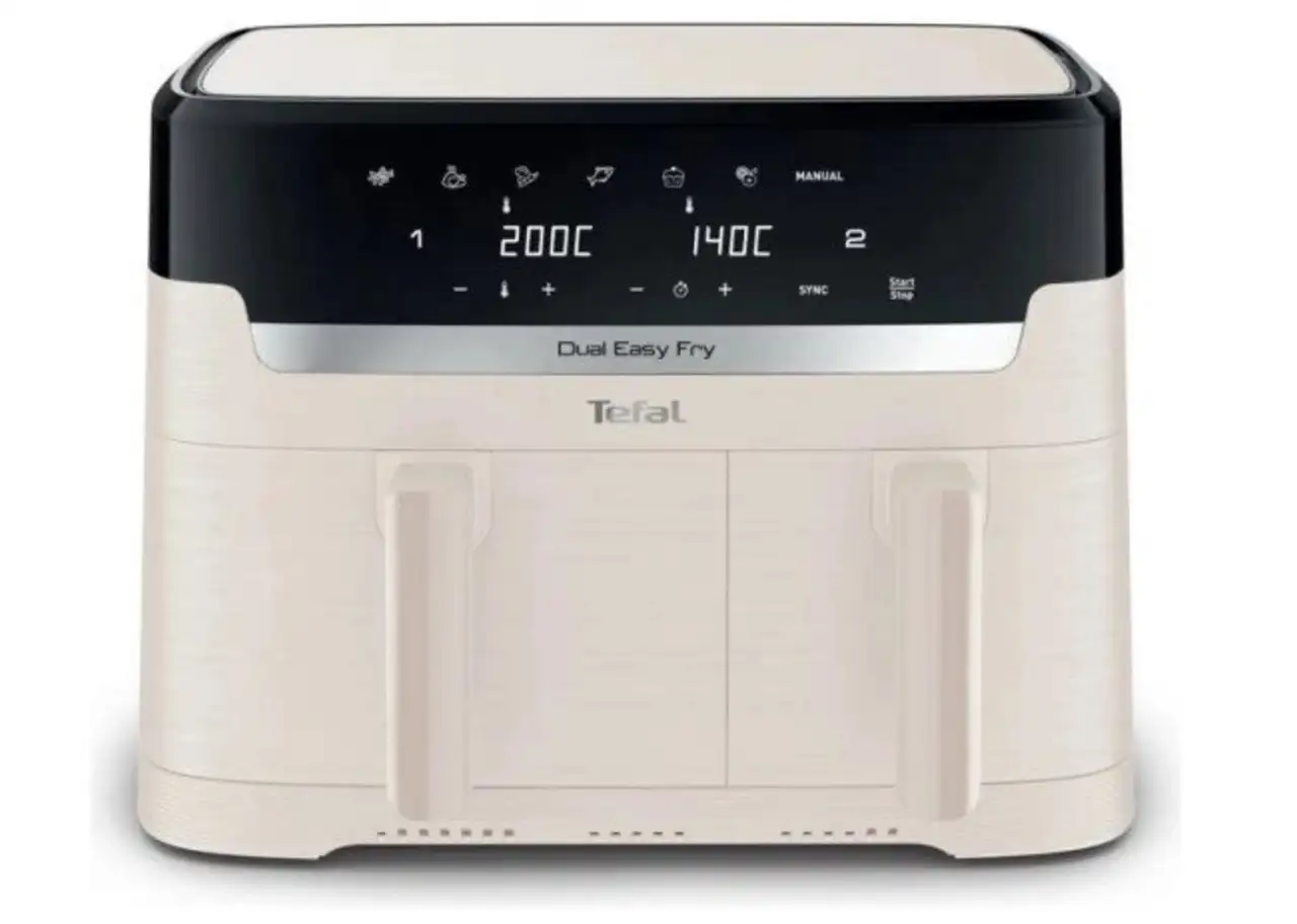 Аэрогриль (аэрофритюрница) tefal dual easy fry & grill ey901ae0, фотография 1