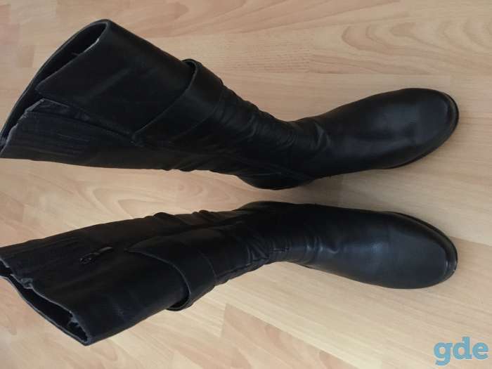 Продам сапоги женские зимние кожаные на молнии, фотография 1