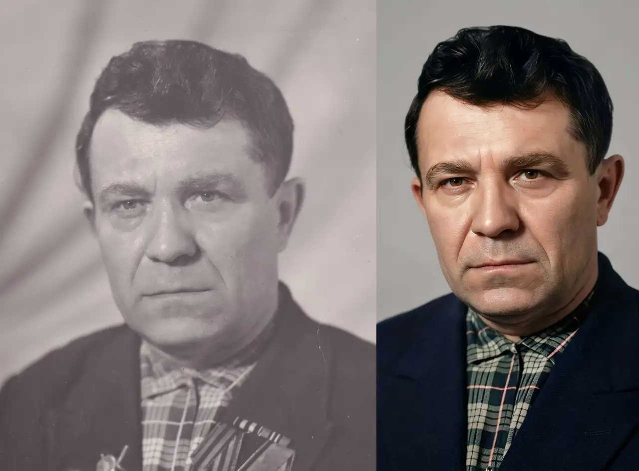 Ретушь фото на памятник или медальон, фотография 13