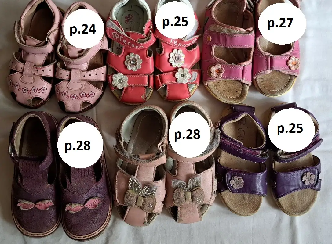Босоножки разные, р.24, 25, 27, 28, б.у, фотография 1