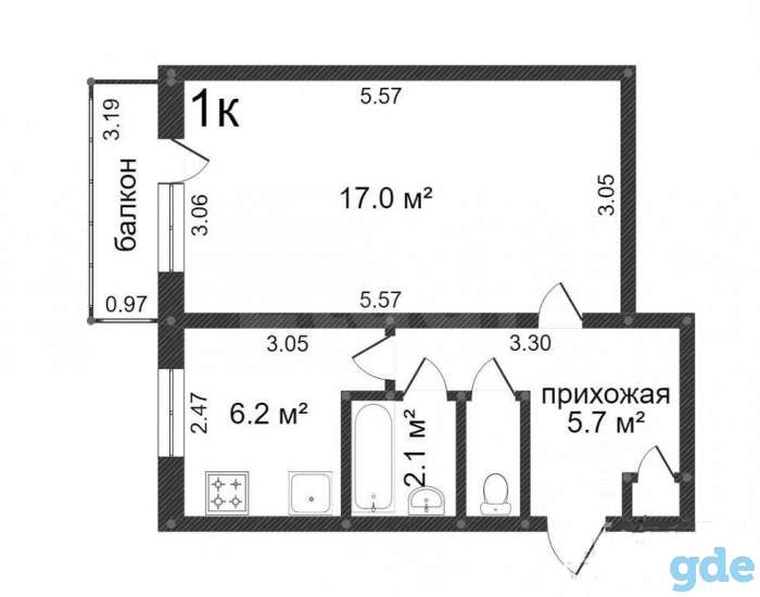 Продаётся 1 -комнатная по ул. Ландера, фотография 3