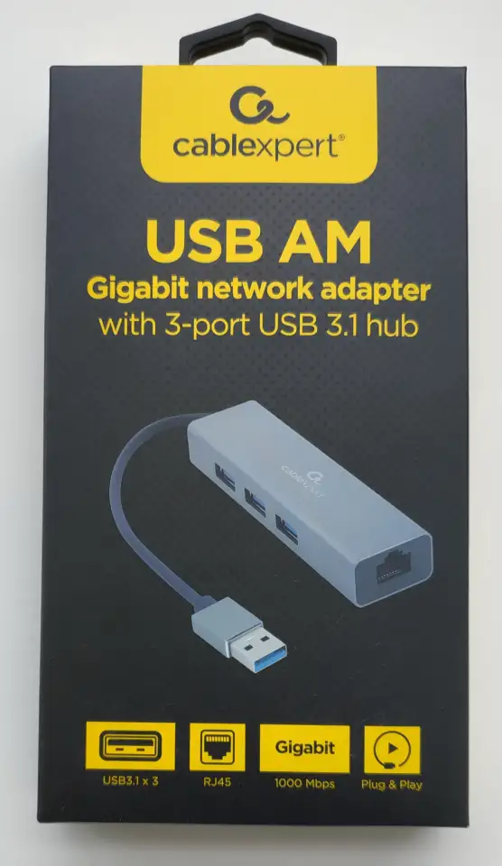 USB-хаб Cablexpert A-AMU3-LAN-01, фотография 1
