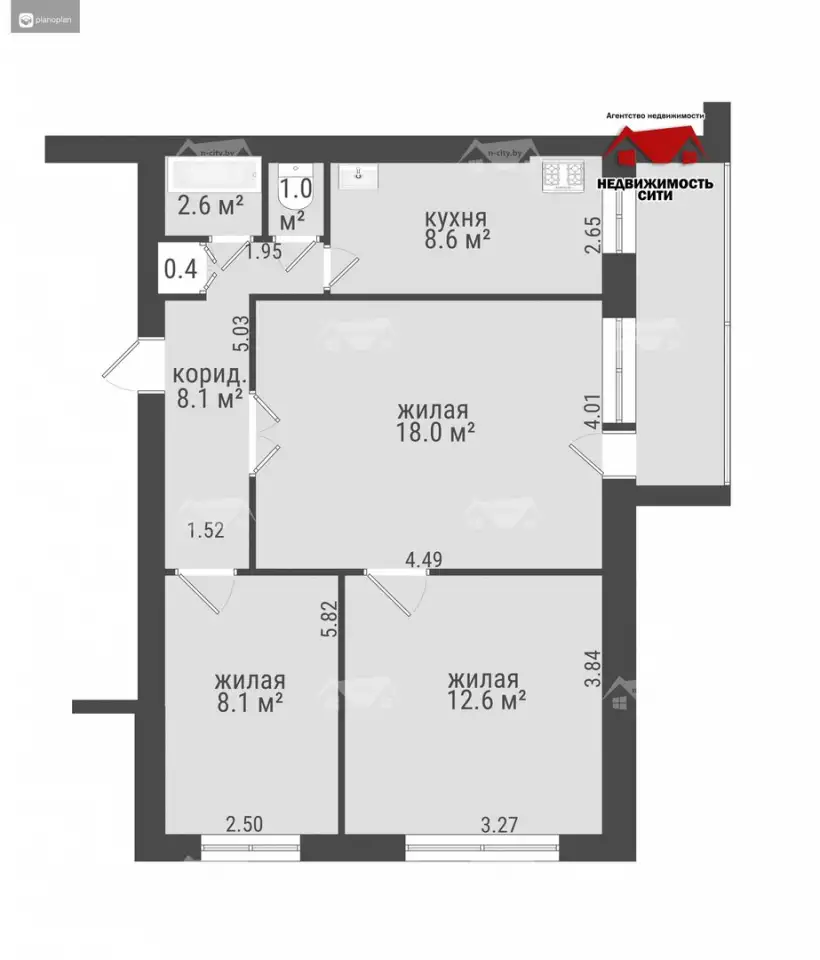 3-комн. квартира ул.Рыжкова д.1 г.Мозырь, фотография 10
