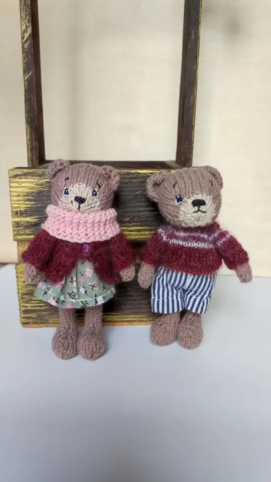 Мишки. Handmade.Вязаная игрушка. Хенд Мейд., фотография 4