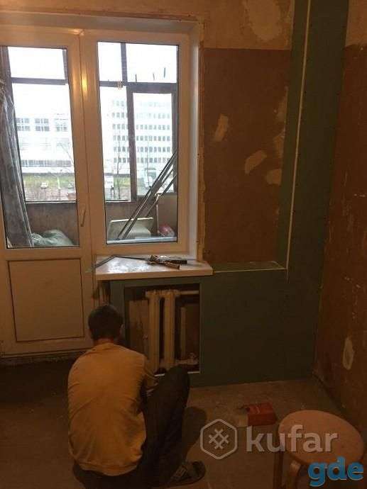 Зашивка батарей гипсокартоном и др. гипсокартонные работы, фотография 4