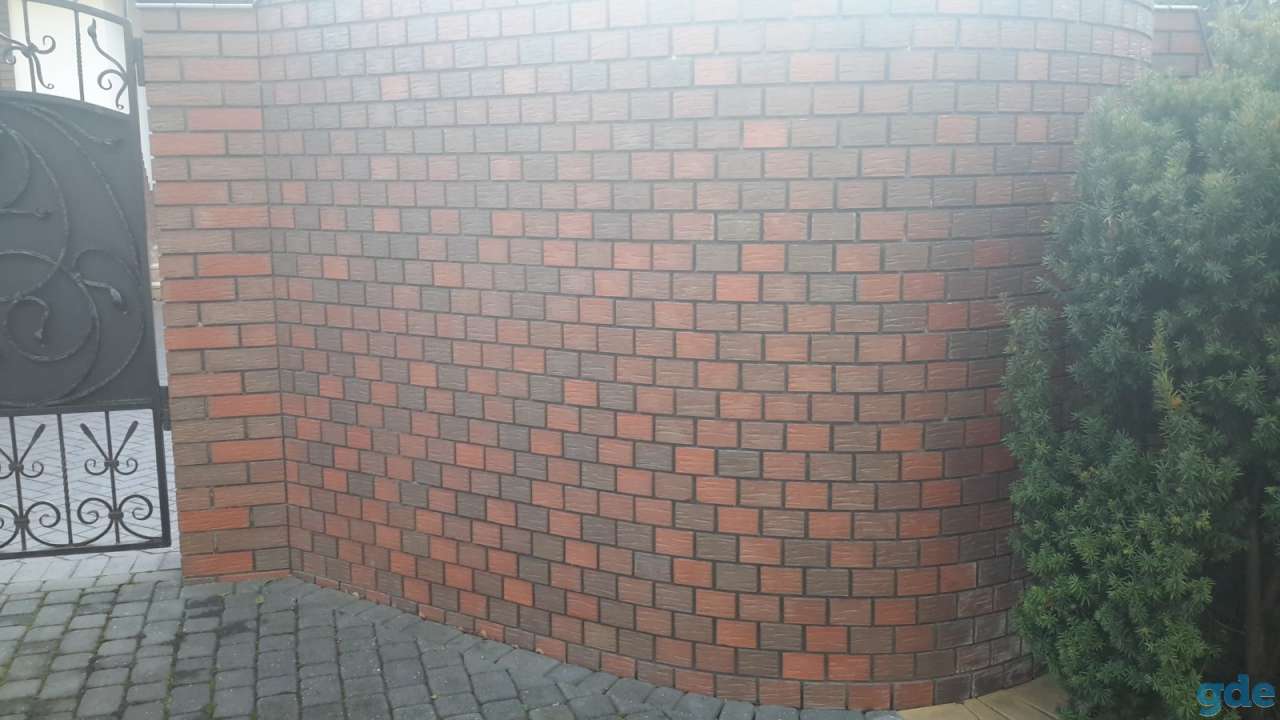 Заборы из колотого камня , клинкера, кирпича, бетона, фотография 9