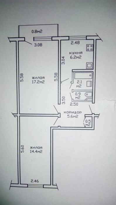 Двухкомнатная квартира по Калиновского 77, фотография 2