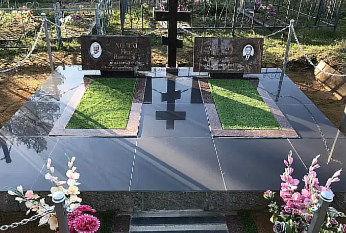 Памятник на 2чел. горизонтальный из гранита В-16 от 1600 руб. Лида и рн, фотография 6