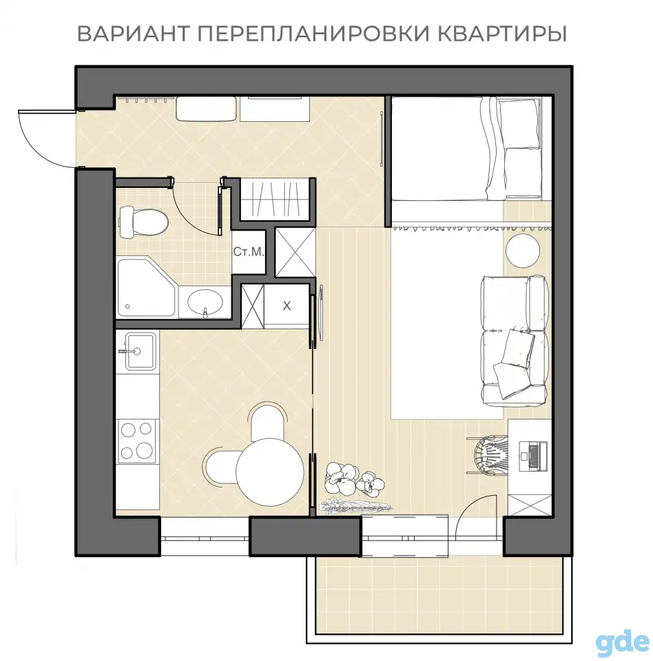 1к квартира в г.Мозырь, Коласа 17, недалеко от реки, фотография 11