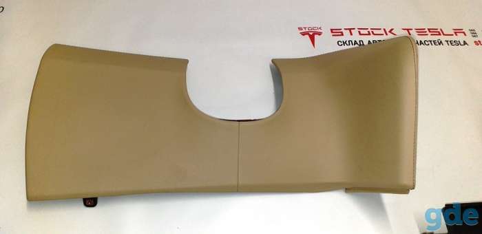 Зап. части для авто Tesla. Накладка декоративная под руль левая TAN PVC (КОЖА БЕЖ) Tesla model X S RESTH 100, фотография 1