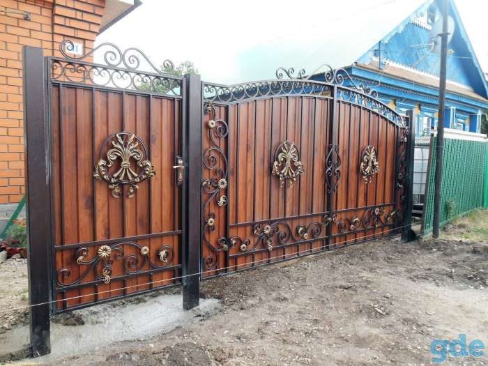 Кованые ворота, калитки, навесы, козырьки, ограждения, фотография 3