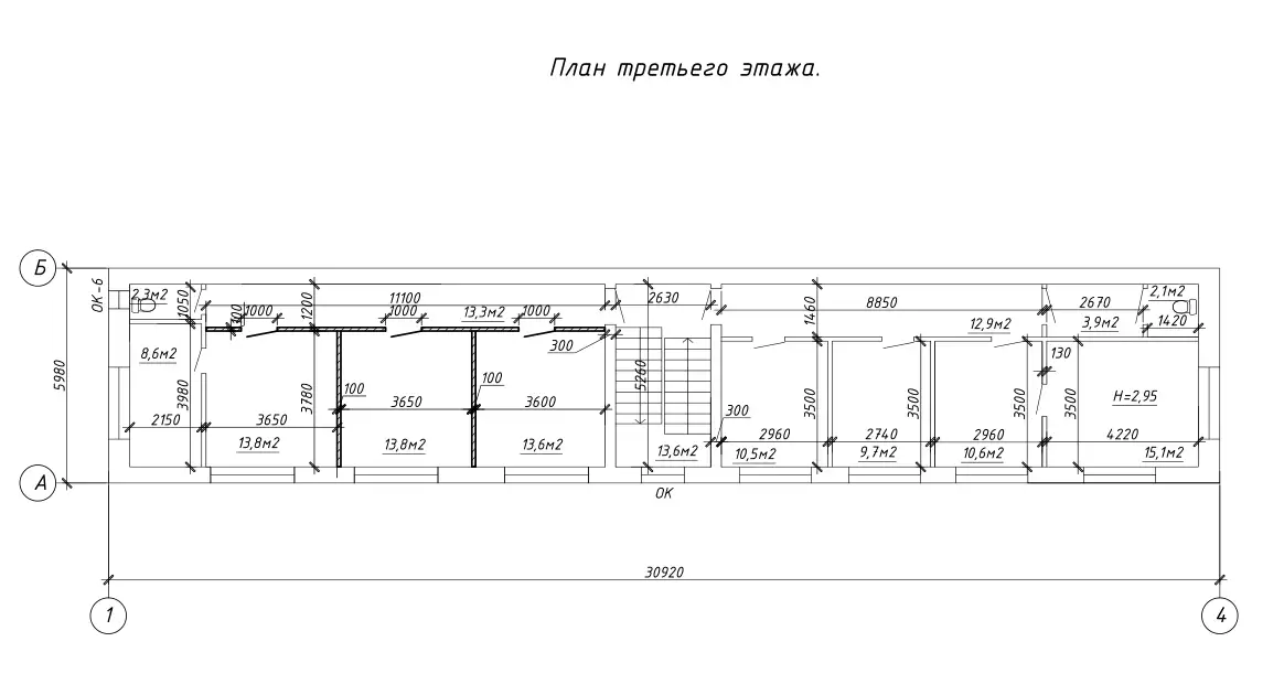 Аренда офисов - 11 помещений 15 кв. м с ремонтом, фотография 2