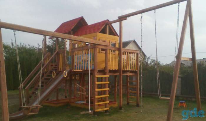 Беседка, колодец, качели, детский домик, фотография 3