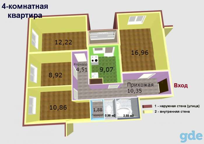 Продается уютная 4х комнатная квартира, д.9, фотография 9