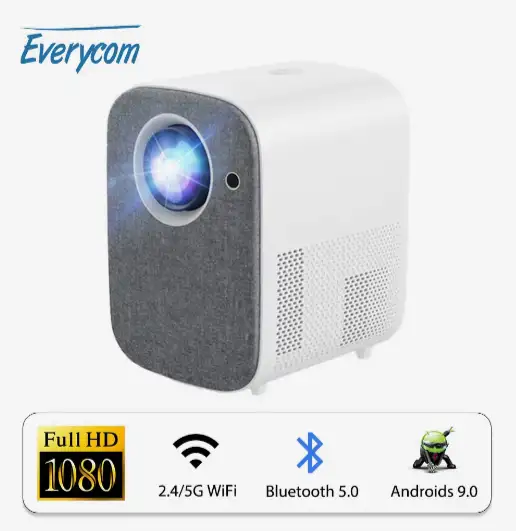 Проектор светодиодный Everycom L8A с экраном 100 домашний кинотеатр диафильм, фотография 1