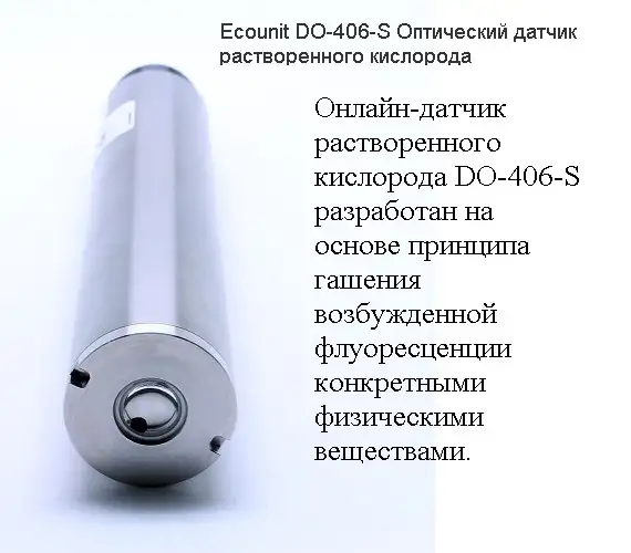 Ecounit DO-406-S Оптический датчик растворенного кислорода 0-20мгл, RS485 Modbus RTU, кабель 10м, нерж, фотография 3
