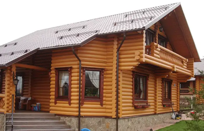 Сруб дома, бани из оцилиндрованного бревна, фотография 6