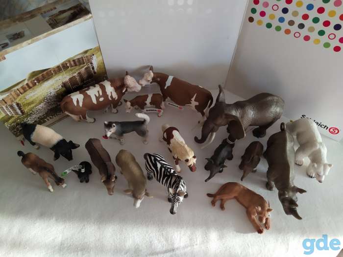 Фигурки животных Schleich(Шляйх,Германия)одним лотом(лот из 18 фигурок), фотография 1