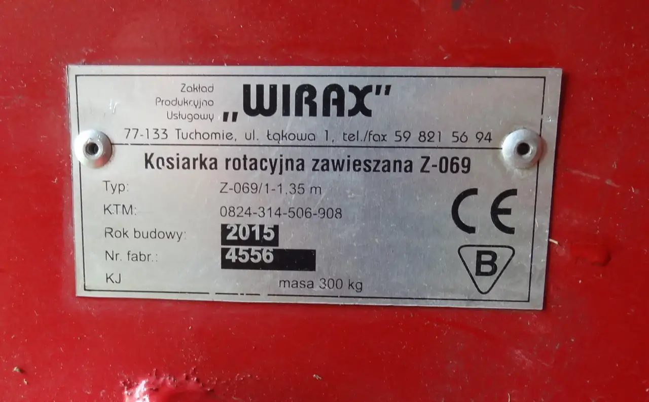 Продаётся косилка роторная Wirax Z-0691-1,35, фотография 2