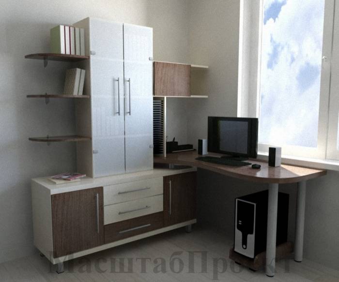 Стол компьютерный + шкаф-стеллаж РМ-03.4, фотография 1