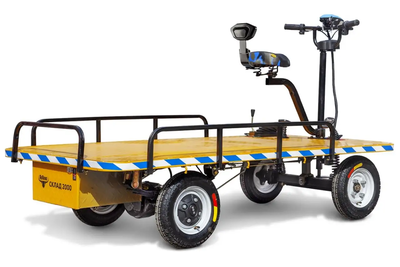 Платформенная тележка электрическая rutrike склад 2000, фотография 4