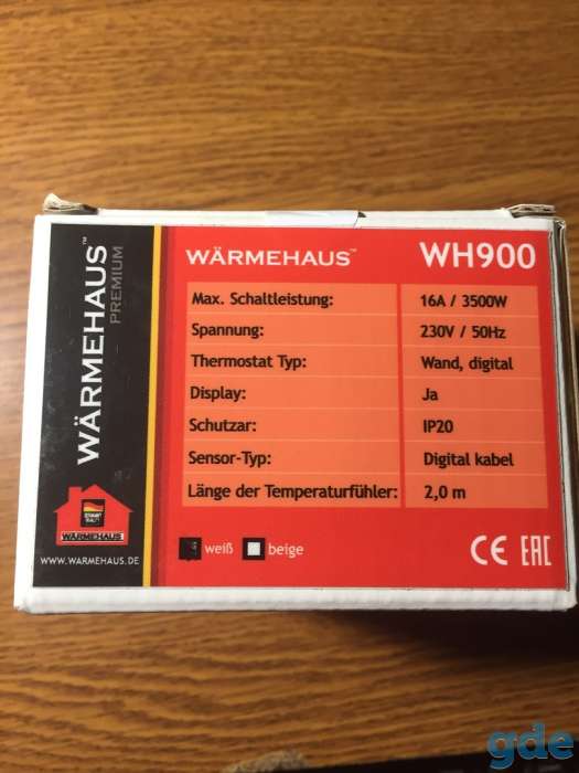 Терморегулятор теплого пола WARMEHAUS Digital WH900 Оплатить картой, фотография 2