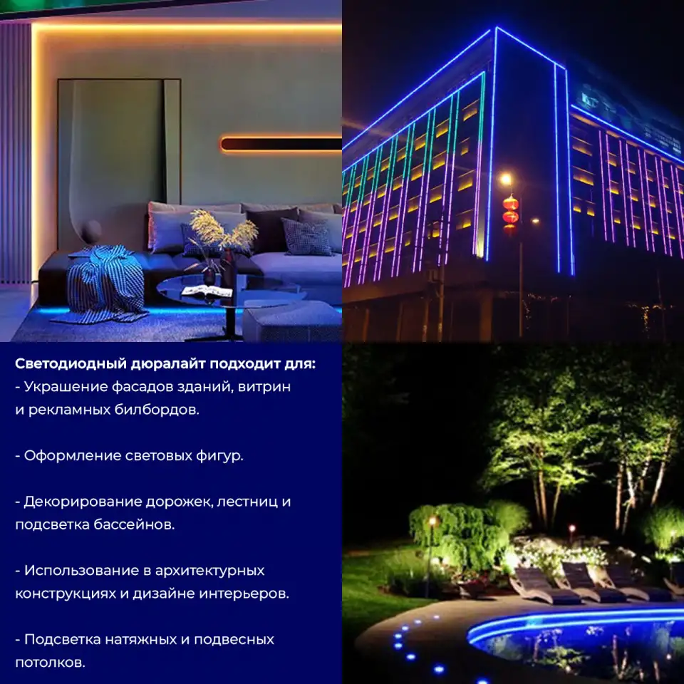 Дюралайт 2W1м Ф13мм 36 LEDм 24V, IP65, фотография 2