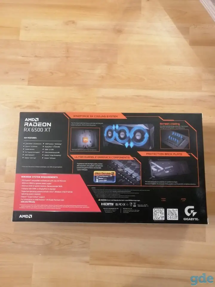 Игровая видеокарта Gigabyte RX 6500 XT. новая, фотография 2