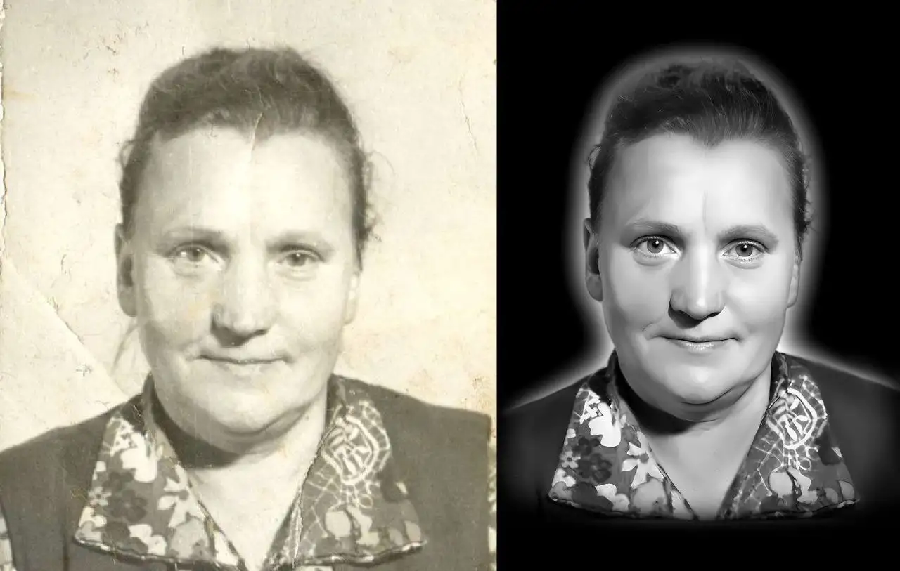 Ретушь фото на памятник или медальон, фотография 6