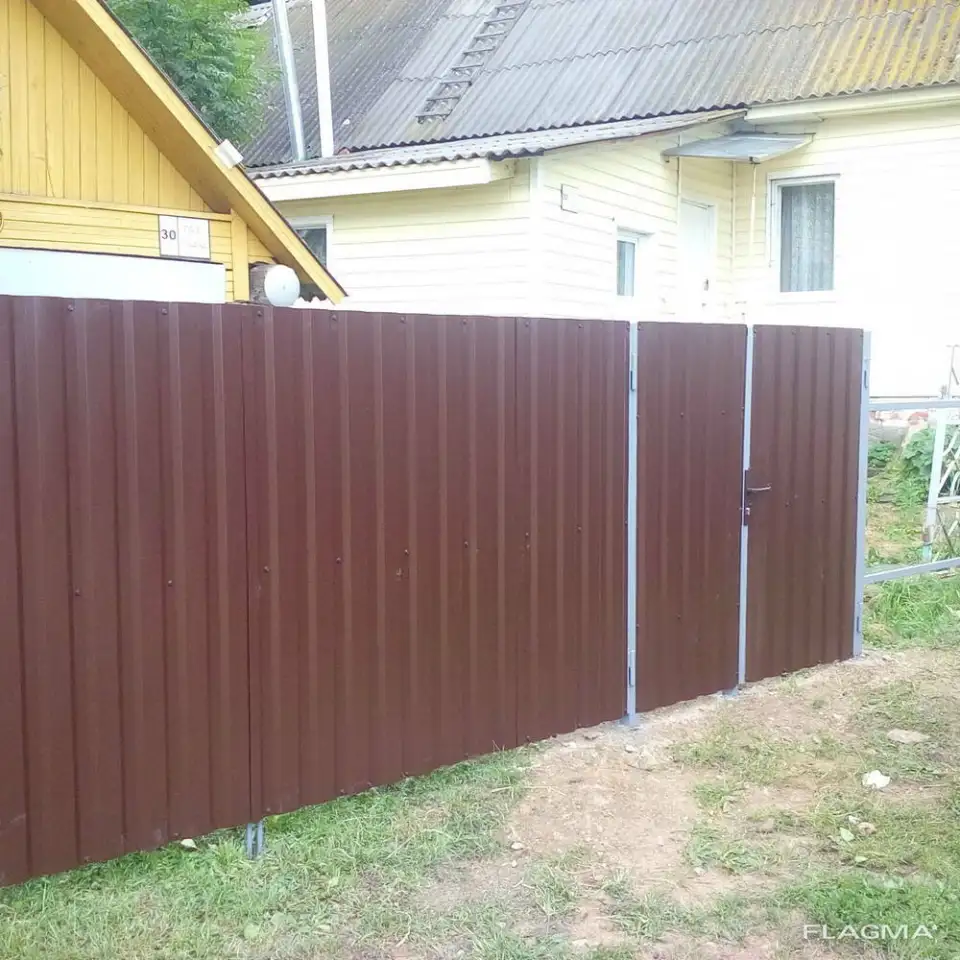 Заборы из металлопрофиля под ключ в Жодино, Борисове, Смолевичах, фотография 1