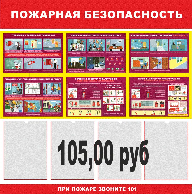 Пожарная безопасность. Плакаты на бумаге и стенды на пластике, фотография 14