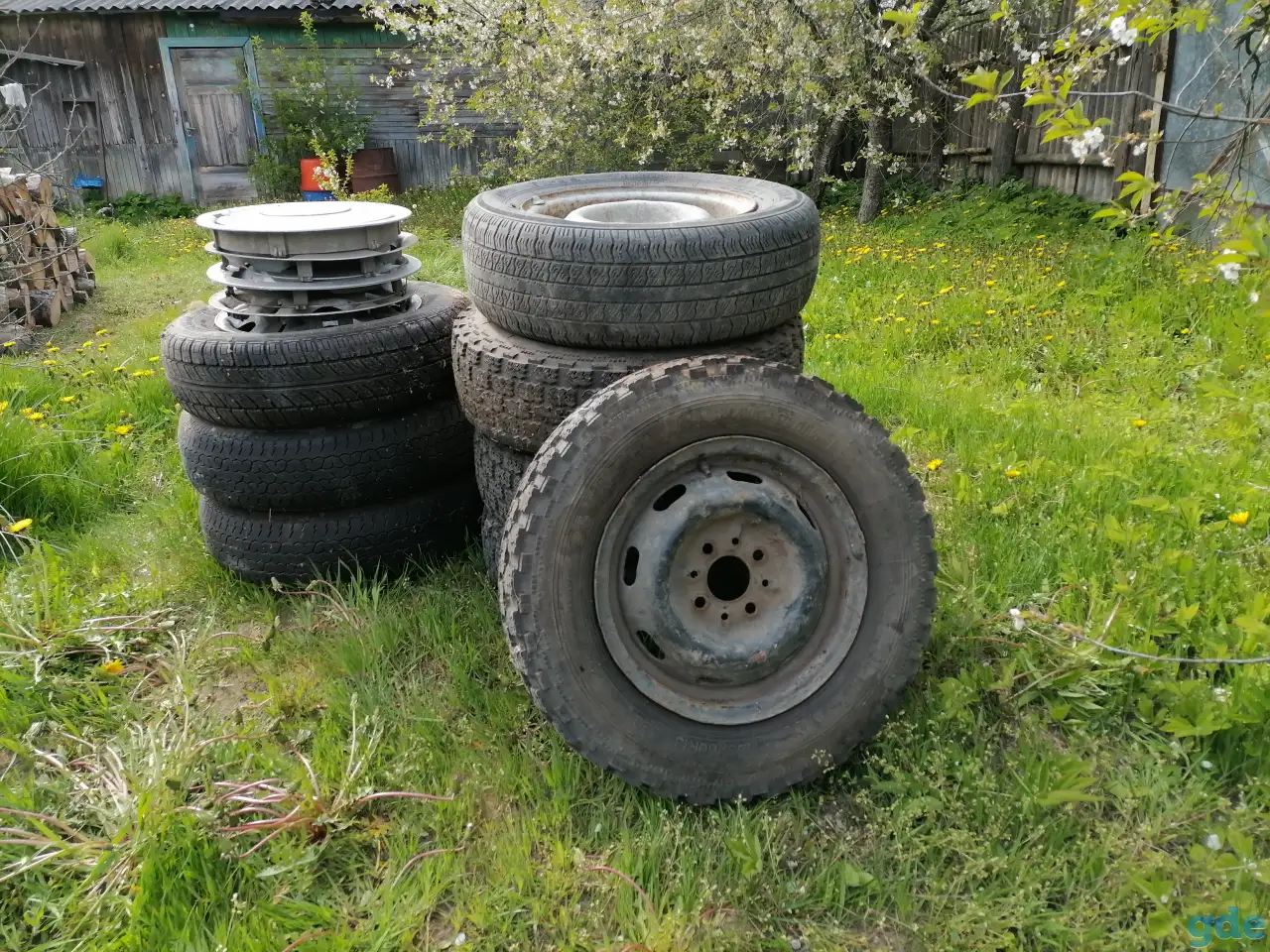 Продам комплект колёс (5шт) +покрыжки лето+ лобовое и заднее стекло на ваз2106 и помелочи, фотография 1
