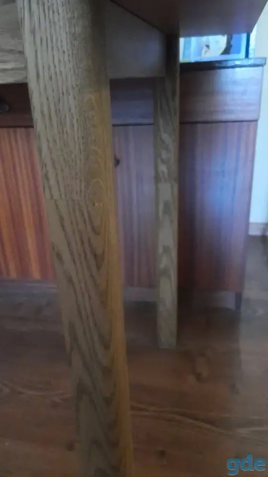 СТОЛ НОВЫЙ ИЗ МАССИВА ДУБА 100Х60, ВЫСОТА 76 см (для кухни, гостиной, офиса, прихожей, спальни), фотография 7
