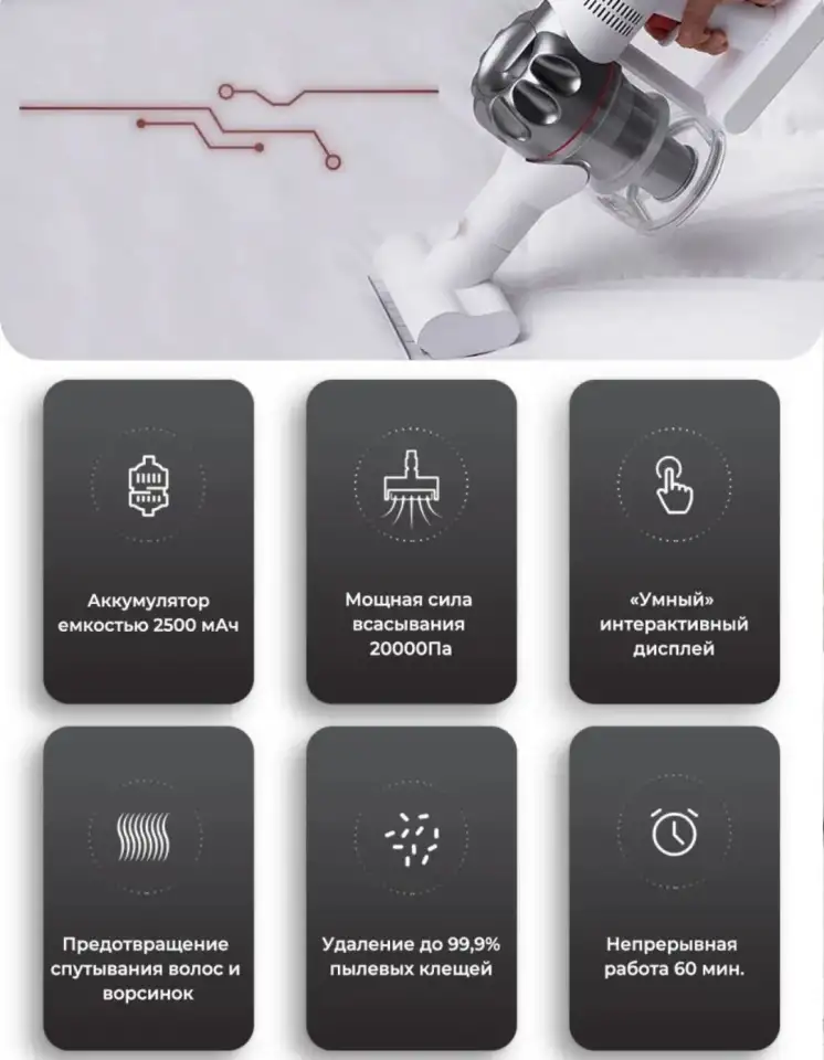 Пылесос Dreame V9P комплект насадок зарядное кронштейн фото из интернета, фотография 2
