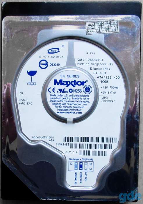 Жесткий диск  Maxtor IDE 40 Гб, фотография 1