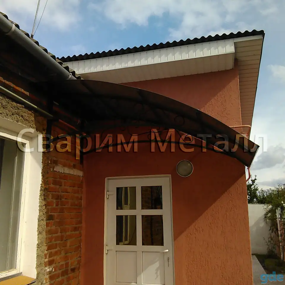 Козырьки из поликарбоната, стекла, металла и др, фотография 6