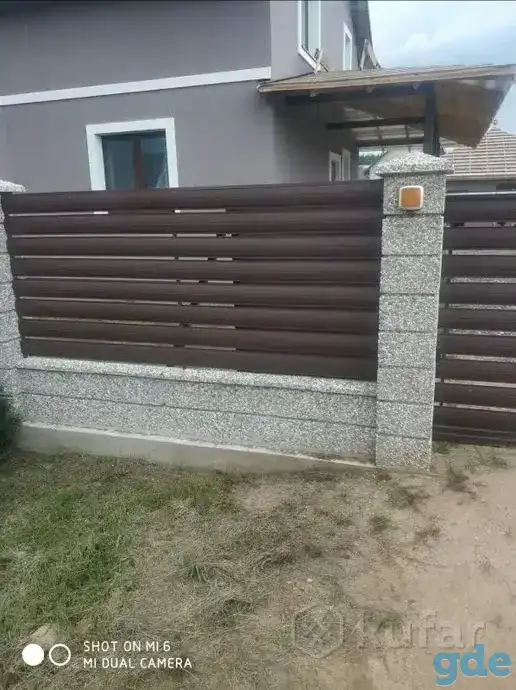Заборы из натурального камня по технологии мытый бетон, фотография 4